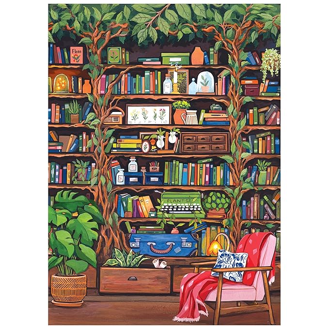 RoseArt - Hobby Haven - Bookshelf - 1000 Piece Jigsaw Puzzle for Adults - Perfect for Reading Enthusiasts