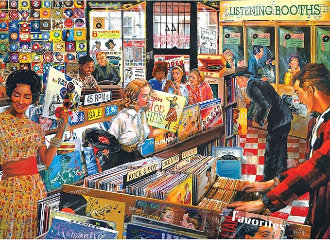 RoseArt - Back to The Past - Record Store - 1000 Piece Jigsaw Puzzle for Adults