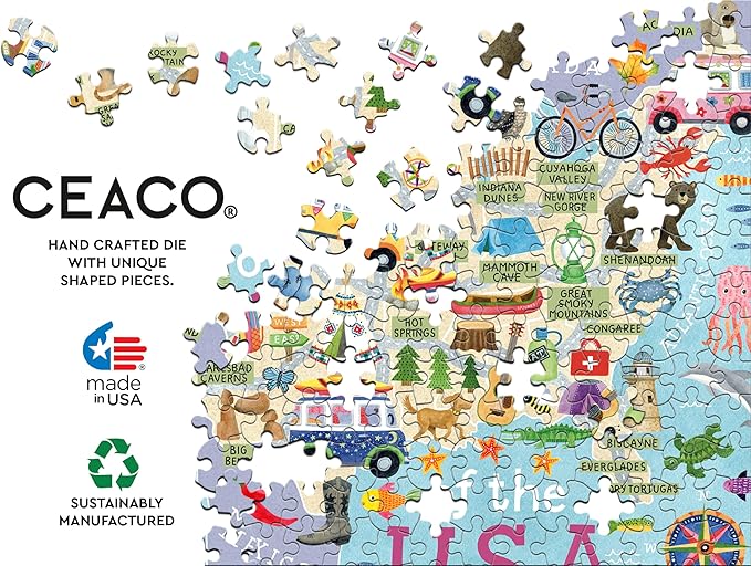 Ceaco - National Parks Map - 500 Piece Jigsaw Puzzle