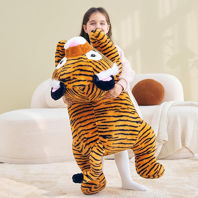 IKASA Giant Tiger Stuffed Animal Plush Toy,Large Cute 30" Jumbo Soft Toys,Huge Big Size Plushy Fluffy Fat Oversized Plushie,Gifts for Kids