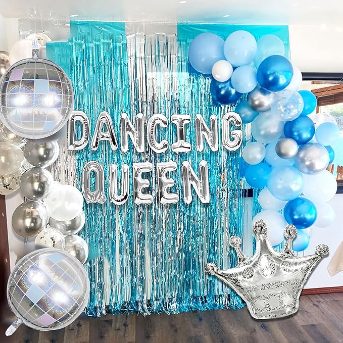 Blue Dancing Queen Birthday Decoration Dancing Queen Party Decorations Mamma Mia Disco Birthday Party Decors 70s Disco Decoration