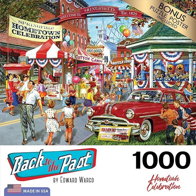 RoseArt - Back to The Past - Hometown Celebration - 1000 Piece Jigsaw Puzzle for Adults