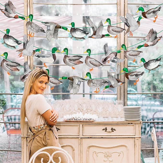 Mallard Duck Banners Duck Hunting Party Banners Duck Theme Birthday Party Decoration for Duck Hunter Baby Shower Supplies