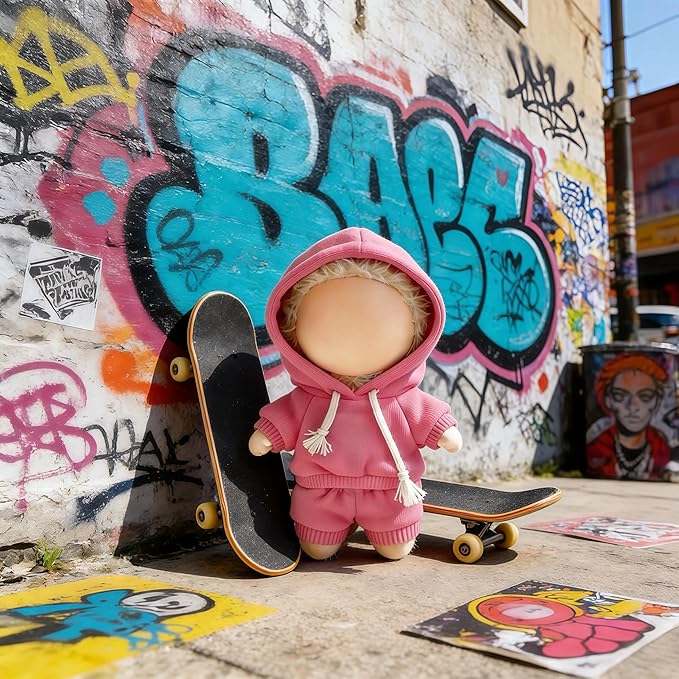 17cm Doll Hoodies Clothes Outfit Set, Casual Style Costumes for 17cm Dolls Dress up Unique Style, Cute and Premium Dolls Outfit Accessories (Pink Sweatshirt)