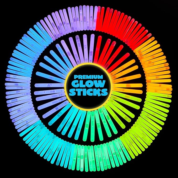 JOYIN 400 Mini Glow Sticks(1.7"), 8 Colors, Glow in The Dark for Easter Eggs Party Favors,Easter Basket Stuffer Party Pack, Weddings Classroom Decorations Prizes
