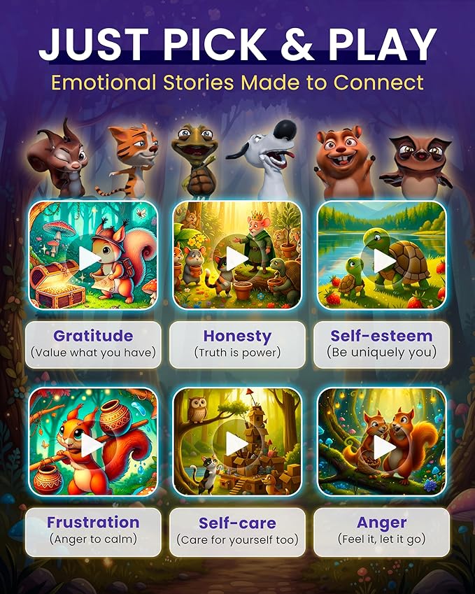 Heromask Tales: 3D Stories in 5 Languages | Gift Ages 4-10 | Innovative Educational Hologram Pyramid | Narrated by Native Storytellers in Multiple Languages to Develop Kids' Emotional Intelligence