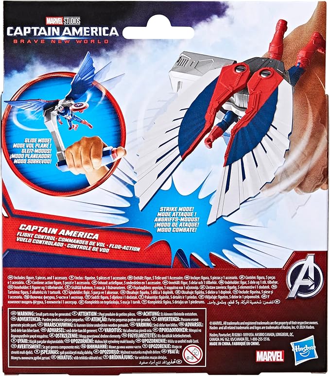 Marvel Epic Hero Series Captain America: Brave New World Flight Control Action Figure with Accessory, Super Hero Toys for Kids Ages 4+
