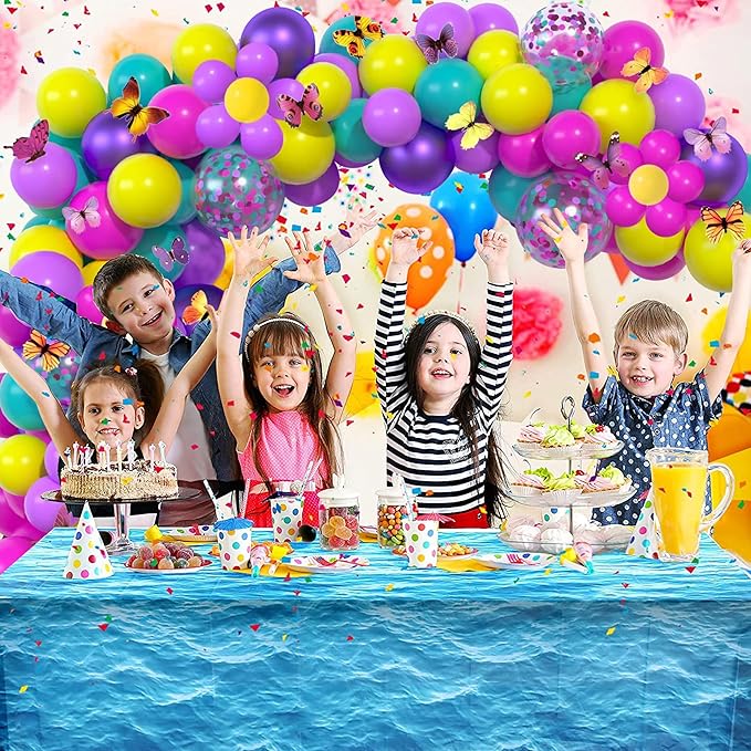 Pink Blue Purple Balloon, 60 Pcs 12 Inches Hot Pink Metallic Purple Teal Yellow Balloons Confetti Balloons for Kids Magic Theme Birthday Decoration Baby Shower Engagement Party Supplies