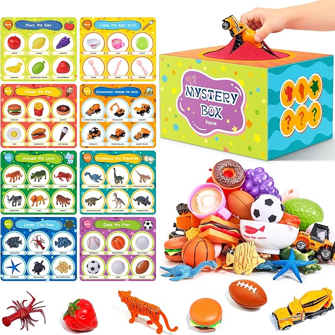 JoyCat Sorting Toys for Toddlers – Sensory Play Box with 48 Sorting Objects, Montessori Preschool Learning Toy to Support Early Cognitive & Speech Development for Ages 2–5