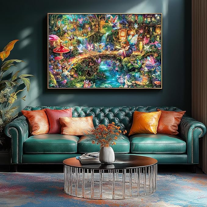 Blueforest - Fantasy Elf World - 1000 Piece Jigsaw Puzzle for Adults Challenging Funny Family Puzzle Perfect for Game Nights Finished Puzzle Size is 27.55 x 19.68 inches