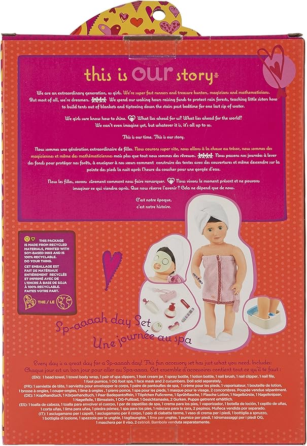 Our Generation by Battat- Sp-Aaaah Day Set- Toys, Doll Clothes & Accessories for 18" Dolls- Ages 3 Years & Up, Brown/A