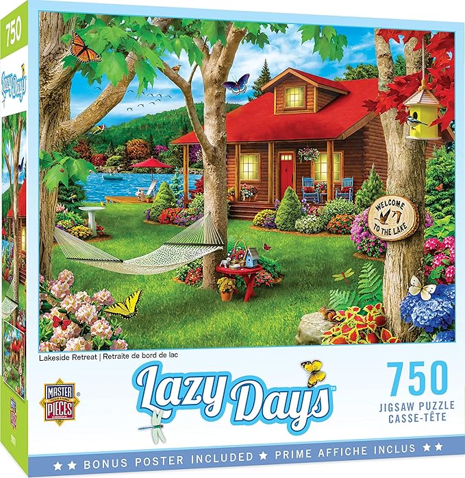 Masterpieces 750 Piece Jigsaw Puzzle for Adults and Family - Lakeside Retreat - 18"x24"