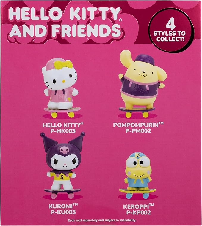 Jazwares Hello Kitty® and Friends - 4” Hello Kitty Premier Figure with a Skateboard - Series 2 - Officially Licensed Sanrio Product from Ages 6+