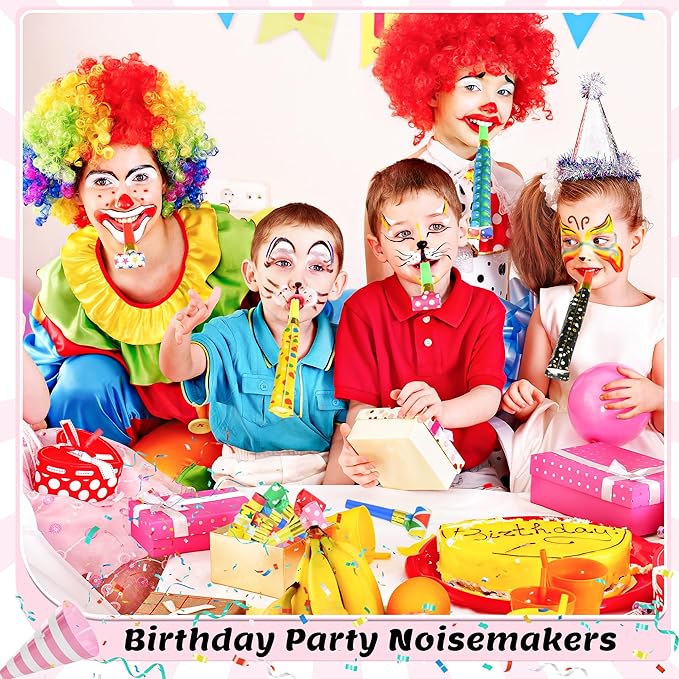 12 Pcs Party Blowers, Colorful Noise Makers Funny Blowout Horns for Birthday New Years Graduation Sporting Events Party Favor Supplies (Paper)