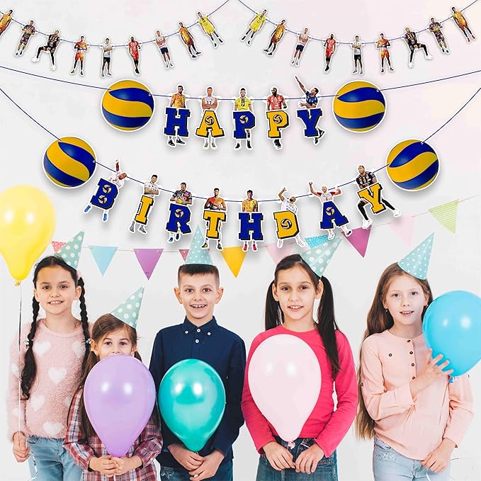 Volleyball Theme Birthday Party Supplies – Sports Inspired Party Decoration Set for Birthday Celebrations and Themed Events, Decorative Table Styling Items for Dessert Displays and Party Setup.