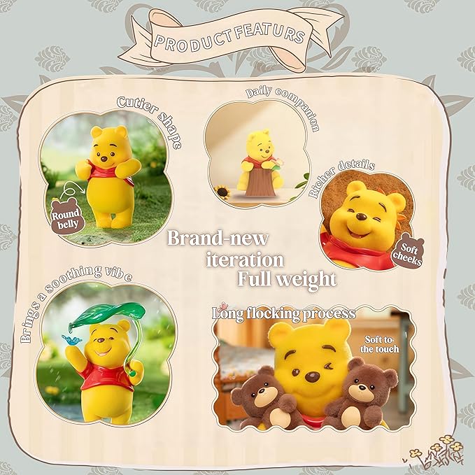 MINISO Winnie The Pooh Blind Box Happy Hour Series Blind Box Cute Desktop Ornaments Gift Collection Random One Piece