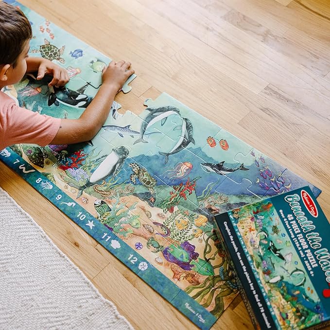 Melissa & Doug Search and Find Beneath The Waves Floor Puzzle (48 pcs, Over 4 feet Long) - FSC Certified