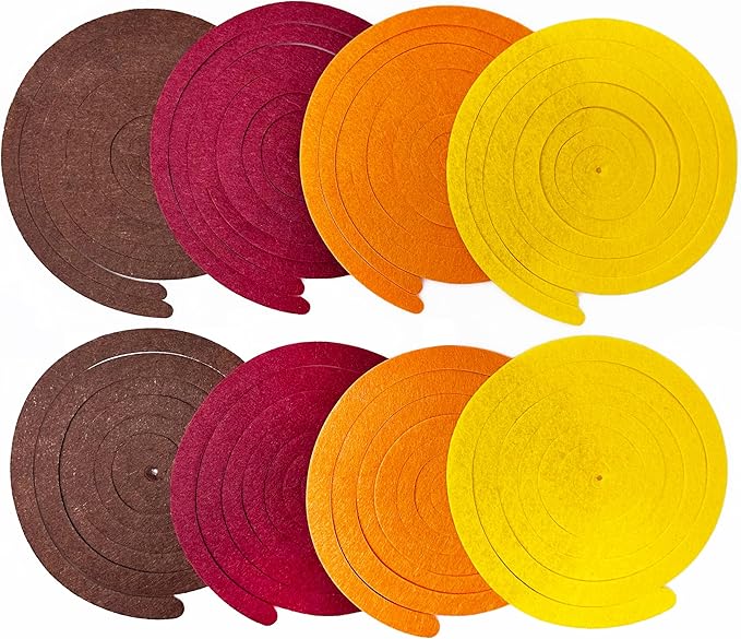 36 Pcs Fall Hanging Swirl Decorations Brown Burgundy Orange Yellow Felt Swirl Streamer Spiral Ceiling Decorations Garland for Autumn Thanksgiving Harvest Birthday Wedding Bridal Shower Party Supplies