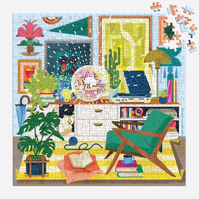 Galison Disco Life – 500 Piece Foil Jigsaw Puzzle Featuring Beautiful Artwork of Disco Ball Inspired Still Life