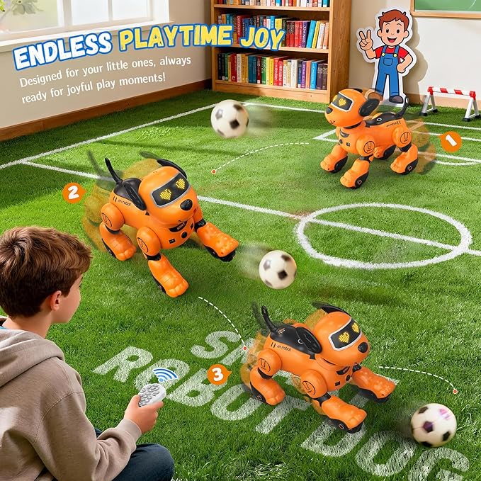 Robot Dog for Kids, Smart Remote Control Robots Dancing Toy for Boys and Girls Birthday Gifts for Children (Yellow)