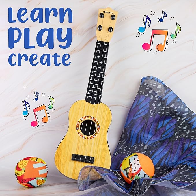 My First Ukulele, 16'' Beginner Musical Instrument Toy Child Activity, Children Learning Education Starter Guitar Gift