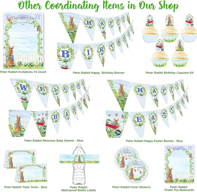 Peter Bunny Birthday Banner – Storybook Bunny Birthday Party Decorations, Garden Rabbit Birthday Theme for Kids Boys, Vintage Woodland Birthday Party Decor Peter Happy Birthday Banner Pennant - Rabbit Birthday Decorations - Peter Party Supplies - Pink