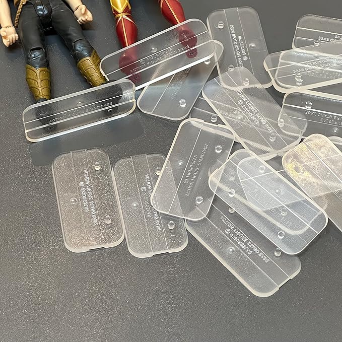 100PCS 6 inch Action Figure Stand Display, Figures Toy Organizer Bases Support Stands, Compatible with 1/12 Mavel Legends Series/GiJeo Classified Series/D C/Mo tu Models, Square