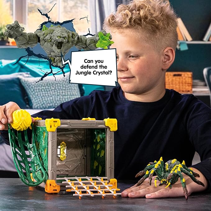 Schleich Eldrador Creatures - 28 PC Jungle Battle Cave with Spider Toy Playset - Tarantula Figurine for Boys and Girls with Expandable Fortress - Interactive, Imaginative Play for Kids Ages 7+ | 42678