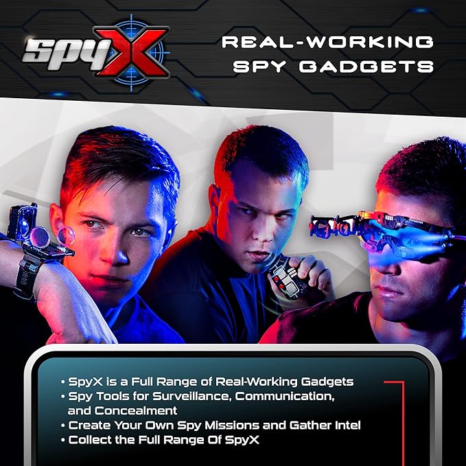 SpyX / Secret Agent Comms Kit - Includes Spy Toy Walkie-Talkie Pair / Micro Spy Scope / Invisible Ink Pen / Secret Voice Disguiser. 4 Communication & Surveillance Tools for Spy Kids
