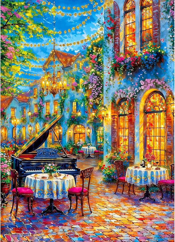 Jigsaw Puzzles for Adults 1000 Pieces, Jigsaw Puzzle 1000 Pieces,Challenging Family Games Gifts，Home Decor Birthday Party Gift Toy for Men Women Elders Seniors, 1:1 Poster-Romantic Piano