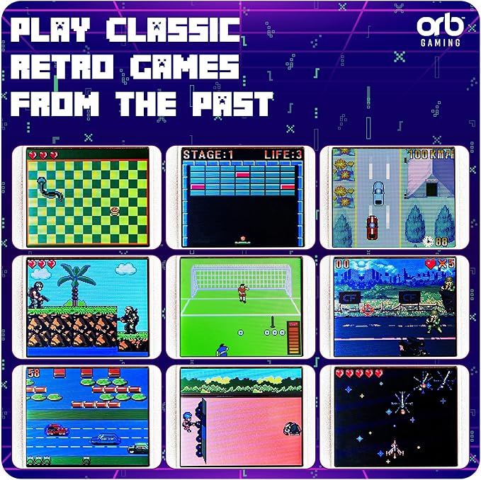 Mini Retro Games Console, 150 in-Built Games, 8-Bit Retro Gaming Handheld Console, 1.8” Full Colour LCD Screen Pocket Console, Immersive Sound Games Console - ThumbsUp!