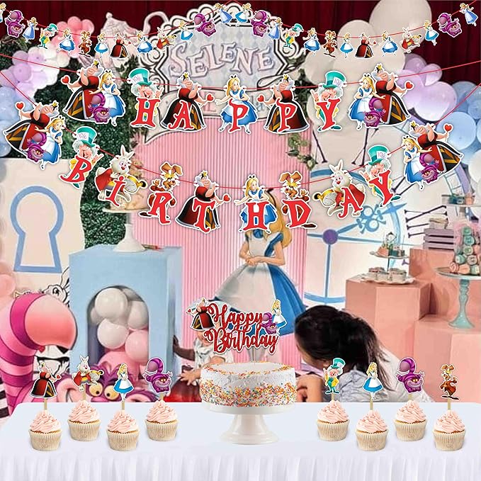 Seyal® Alice in Wondrland Theme Birthday Party Supplies
