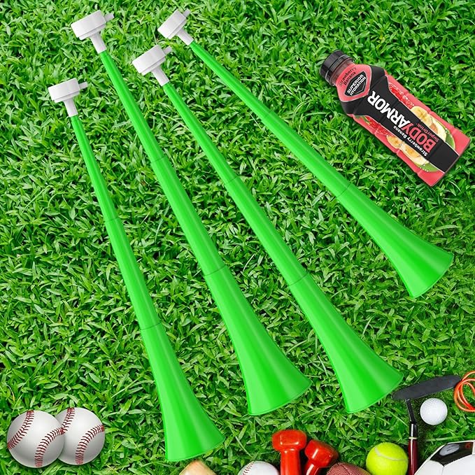 Collapsible Stadium Horn 24 Inch Vuvuzela Plastic Trumpet Blow Horns Noisemakers Loud Sound Soccer Cheer Horn for Sporting Events Graduation Games School Party Supplies Favors Accessories