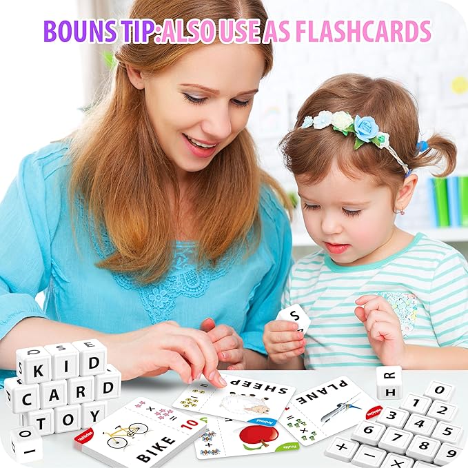 Montessori Matching Letter Games,Educational Toys for 3-8 Year Olds Boys Girls,Alphabet Learning Toys for Kids Ages 3-8 Years,Birthday Party Gifts for 3-8 Year Olds Boys Girls(Pink)