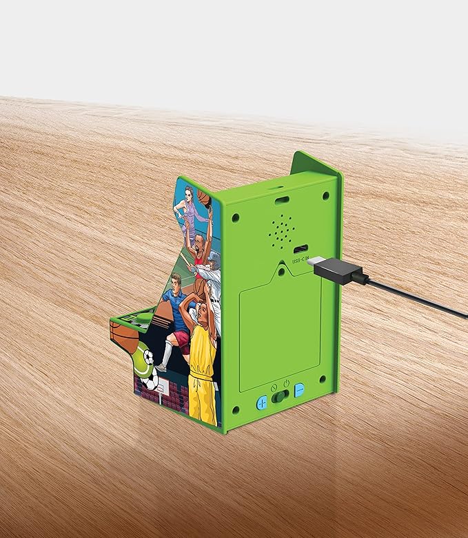 My Arcade All Star Stadium Nano Player- Portable Mini Arcade Machine with 207 Retro Games, 2.4" Screen, Green, Tiny Arcade