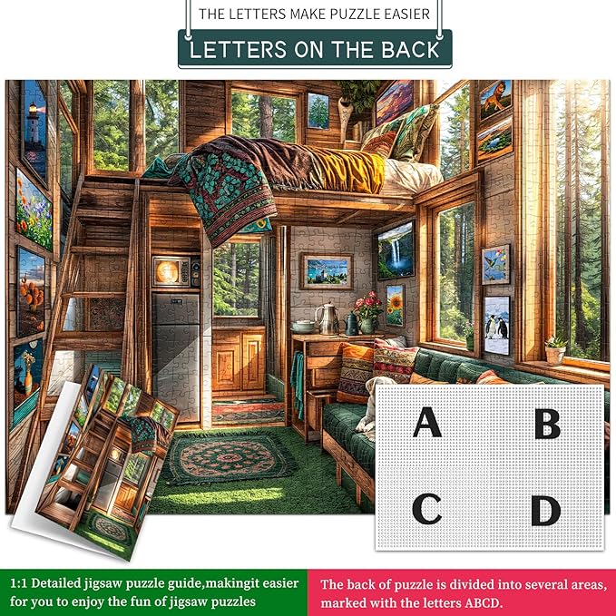 Forest House Puzzles for Adults 1000 Piece, Jigsaw Puzzles for Adults, Adult Challenging Game Toys, Impossible Puzzle, Family Decoration Puzzle