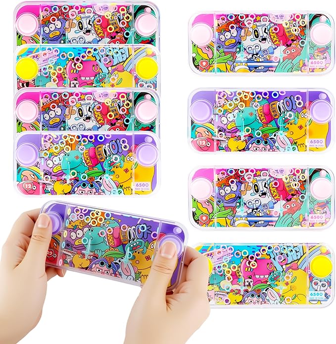 8 Pcs Handheld Water Games 80s 90s Nostalgic Multicolor Ring Toss Game for Birthday Children's Day Party Favors Gift Bag Fillers Stocking Stuffers