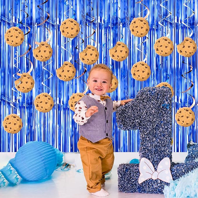 Pajean Cookie Party Decorations Chocolate Chip Cookie Hanging Swirls Paper Cutouts Ceiling Streamers for Street Theme Birthday Baby Shower Party Decorations Supplies