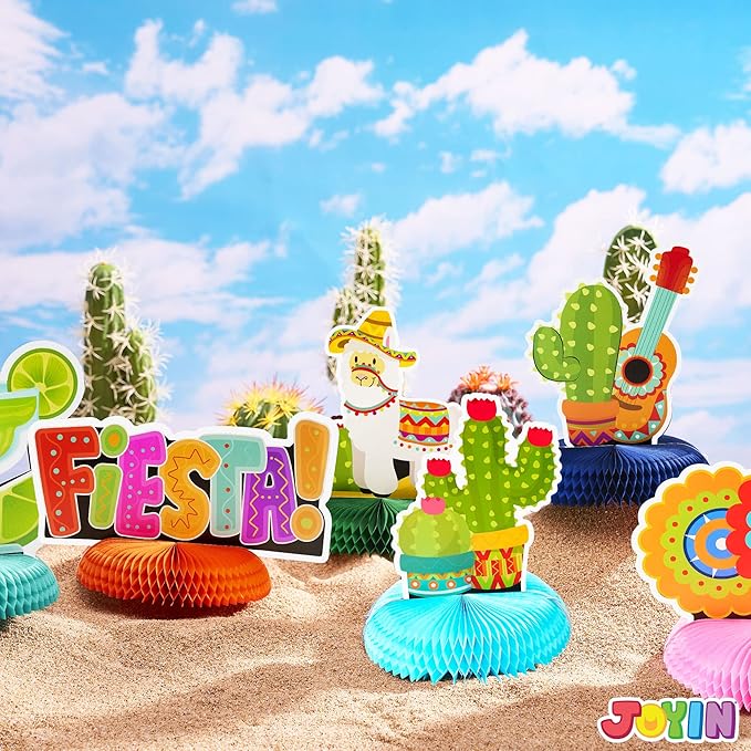 JOYIN 12 Cinco De Mayo Fiesta Honeycomb Table Centerpiece 8.5” for Fun Fiesta Taco Party Supplies, Luau Event Photo Props, Mexican Theme Decoration, Carnivals Festivals, Taco Tuesday Event