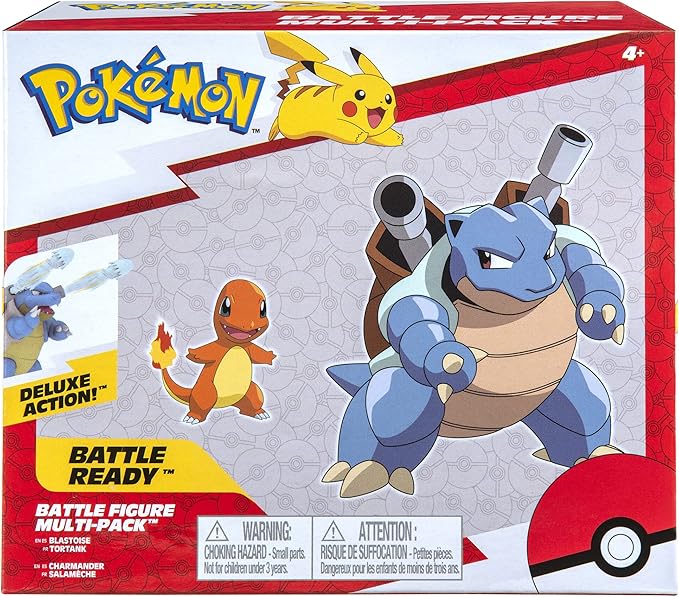 Pokémon Pokémon Battle Figure 2 Pack Blastoise & Charmander - 4.5-inch Blastoise, 2-inch Charmander- Toys for Kids Fans - Amazon Exclusive