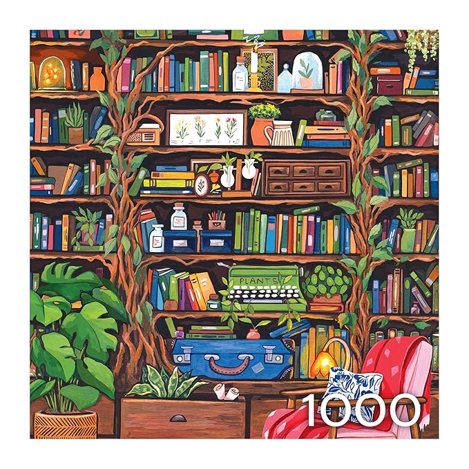 RoseArt - Hobby Haven - Bookshelf - 1000 Piece Jigsaw Puzzle for Adults - Perfect for Reading Enthusiasts