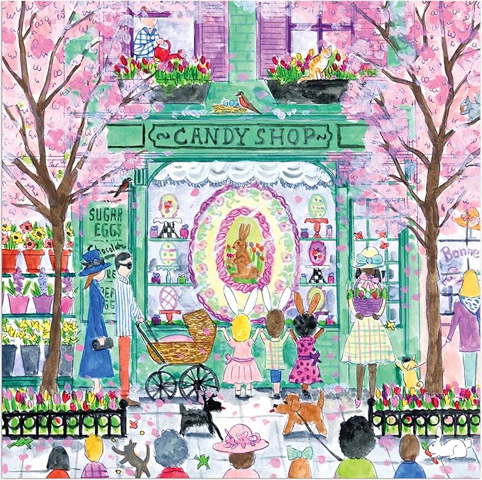 Galison Easter Candy Shop – 500 Piece Michael Storrings Jigsaw Puzzle Featuring Beautiful Artwork of an Easter Candy Confectionery
