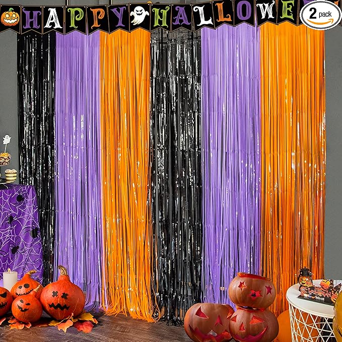 OHOME Halloween Decorations - Halloween Party Decorations | Trick or Treat Backdrop Banner for Wall Door | Halloween Birthday Party Favors Supplies Indoor Outdoor