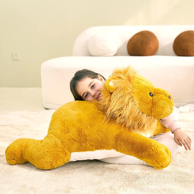 IKASA Large Lion Stuffed Animal Plush Toy,30" Giant Lions Cute Jumbo Soft Toys,Huge Big Size Plushy Fluffy Fat Oversized Plushie,Gifts for Kids Girls