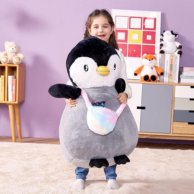 IKASA Giant Penguin Stuffed Animal Plush Toy, 23" Big Cute Jumbo Soft Penguins Plushie for Kids Girls Boys Girlfriend Children