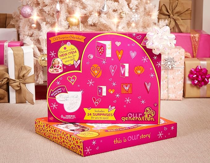 Our Generation – 18-Inch Doll Accessories – Surprise Calendar – Christmas Accessory Advent Calendar – Pretend Play 3+ Years – 37 Pieces Set