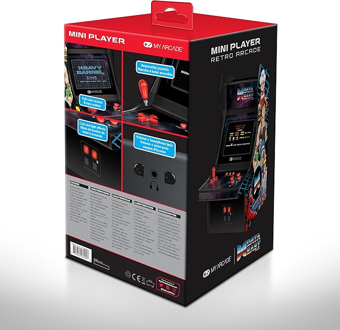 My Arcade Data East Classics Mini Player - 10 Inch Mini Arcade Machine Cabinet - 34 Retro Games Included - Heavy Barrel, Caveman Ninja, and More - Licensed Collectible