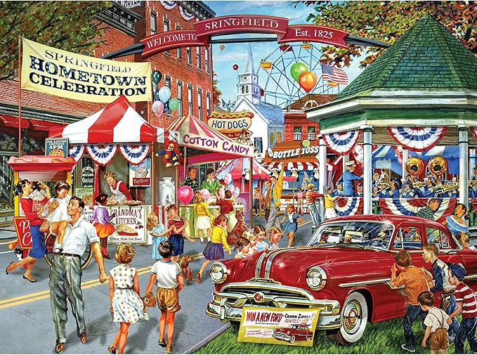RoseArt - Back to The Past - Hometown Celebration - 1000 Piece Jigsaw Puzzle for Adults