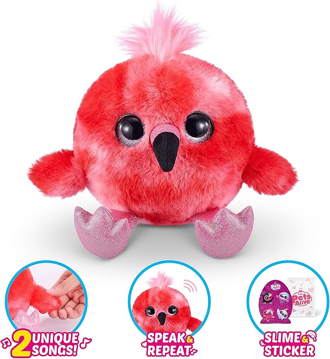 Pets Alive Chirpy Birds (Toucan) by ZURU, Electronic Pet That Speaks, Giant Surprise Egg, Stickers, Comb, Fluffy Clay, Bird Animal Plush for Girls