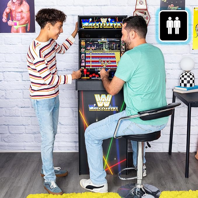 Arcade Classics - WWE Ultra Series Game Machine, 5 Games, 17" Liquid Crystal Screen - Indoor Cabinet, Retro, Gaming Console, Basement Decoration, Man Cave